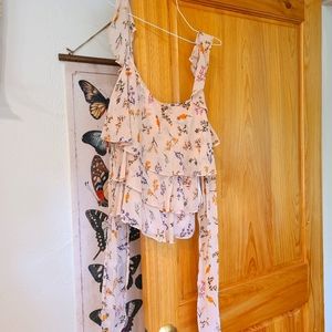 Rebecca Minkoff blush flutter top